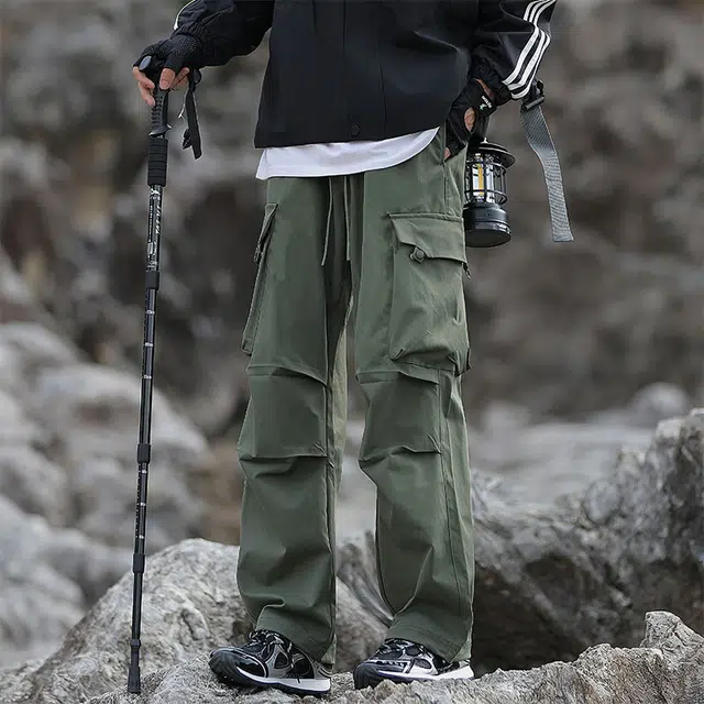 希越 春秋季 美式潮牌松直筒高级感痞帅户外工装休闲裤 男款