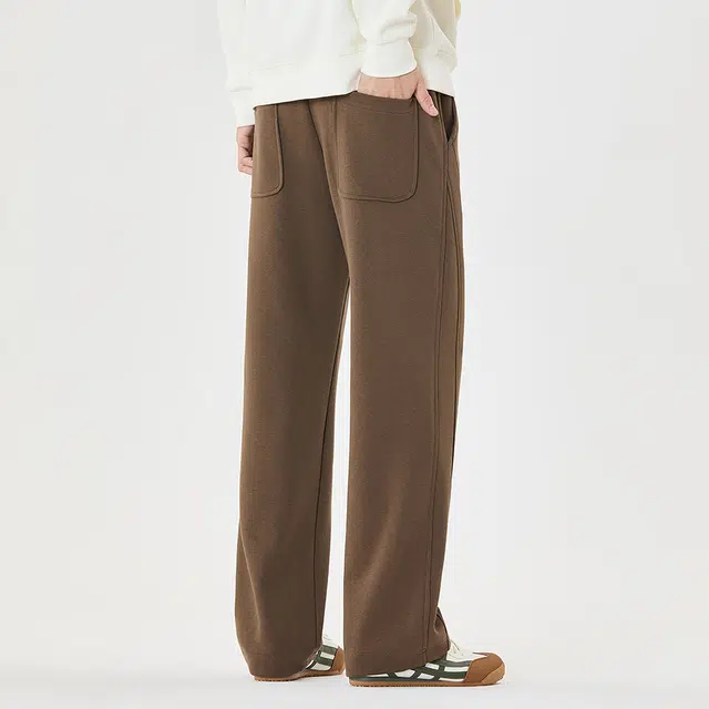 希越 重磅垂感秋冬宽松直筒运动卫裤美式潮牌阔腿休闲裤 男款