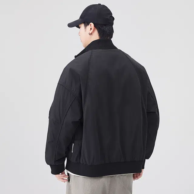 希越 男士潮流立领宽松夹克时尚休闲百搭棒球领外套羽绒服  男款