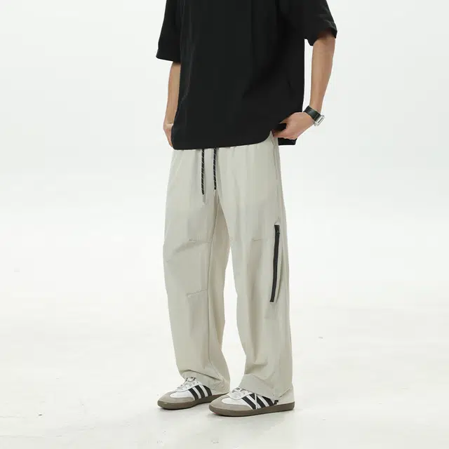 希越 山系机能风拉链直筒裤休闲裤 男款