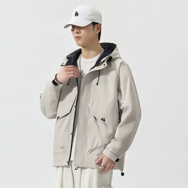 希越 美式机能冲锋外套男士防风衣秋冬季流行大码工装高级感潮牌夹克 男款