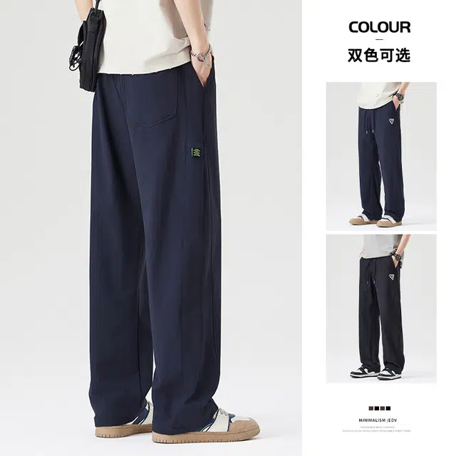 希越 美式高街运动时尚宽松长裤户外速干面料耐磨柔软舒适垂感直筒裤子休闲裤 男款