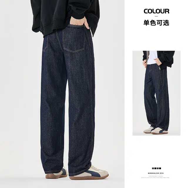 希越 美式重磅设计感潮牌多口袋长裤牛仔裤 男款