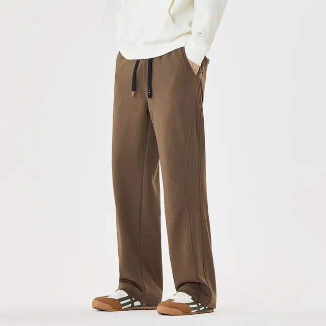 希越 重磅垂感秋冬宽松直筒运动卫裤美式潮牌阔腿休闲裤 男款