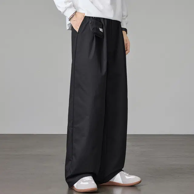 希越 复古日系抗皱速干工装直筒宽松阔腿百搭弯刀休闲裤 男女同款