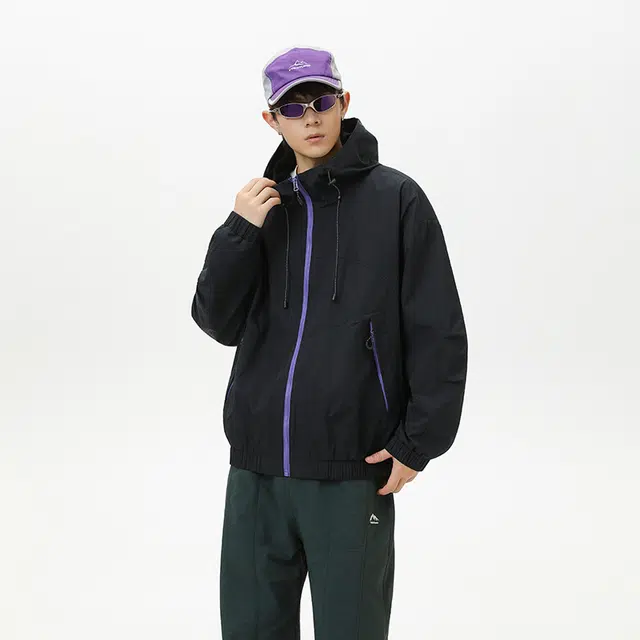 希越 希越三防面料都市运动户外潮牌冲锋上衣秋冬高级感纯色多颜色可选肌理感透气透湿宽松外套夹克 男款