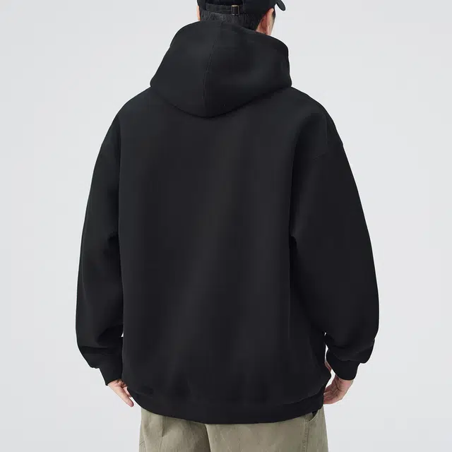 希越 秋季简约休闲连帽宽松情侣字母印花长袖百搭套头痞帅卫衣 男款