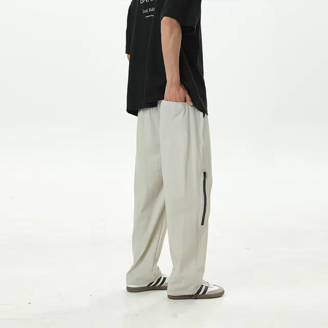 希越 山系机能风拉链直筒裤休闲裤 男款