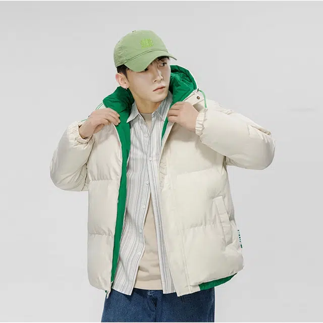 极限涡轮 美式复古基础简约时尚潮牌连帽加厚百搭休闲保暖棉服 男女同款 蓝色