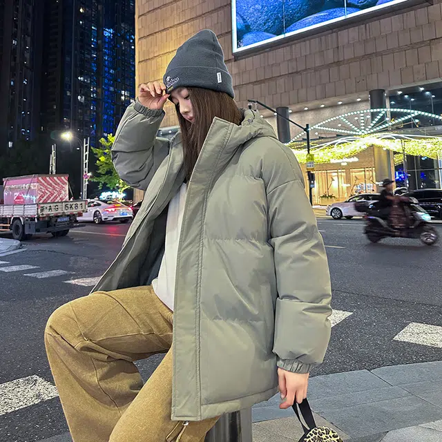 极限涡轮 纯色连帽面包服加厚保暖外套简约百搭棉服 男女同款