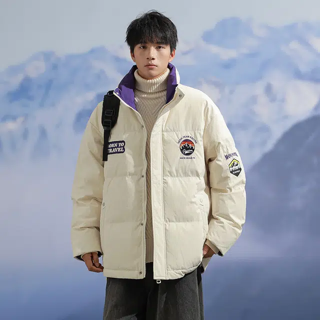极限涡轮 美式简约工装舒适百搭宽松立领个性潮流棉服 男女同款