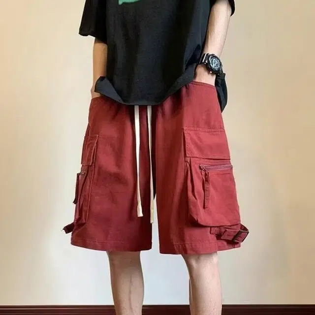 极限涡轮 美式街头工装潮牌机能运动痞帅宽松百搭潮五分休闲短裤 男女同款