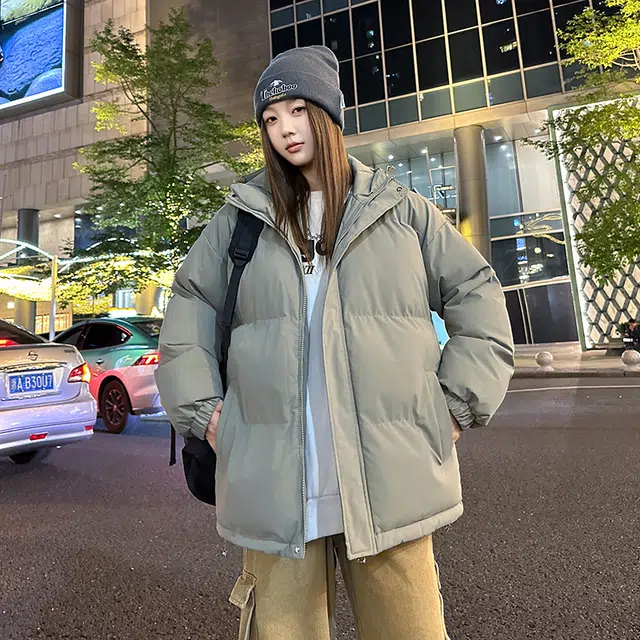 极限涡轮 纯色连帽面包服加厚保暖外套简约百搭棉服 男女同款