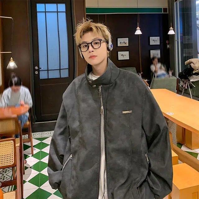 极限涡轮 美式简约加厚时尚潮流百搭立领棉服 男女同款