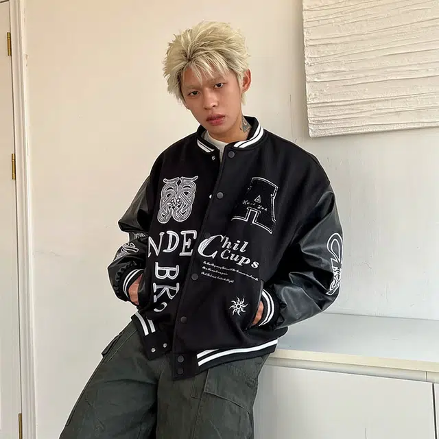 极限涡轮 美式复古字母宽松潮牌高级百搭长袖夹克外套 男女同款