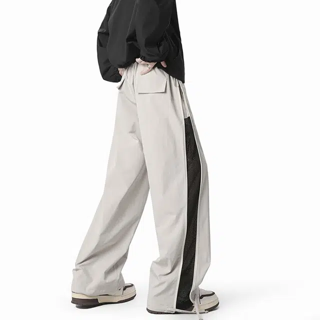 极限涡轮 美式复古高街宽松简约休闲裤 男女同款