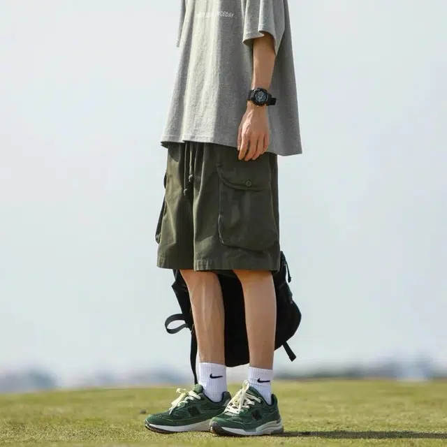 极限涡轮 美式街头大口袋重磅水洗工装日系户外运动宽松百搭五分裤潮休闲短裤 男女同款