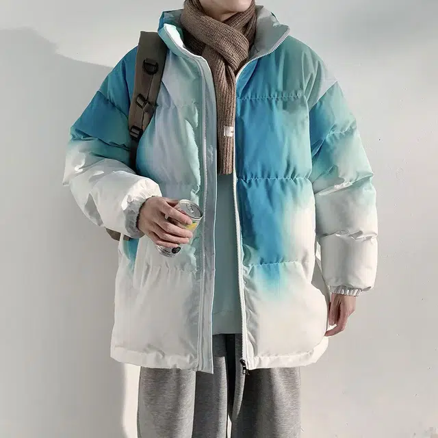 极限涡轮 美式街头风简约基础渐变纯色加厚保暖防风百搭面包宽松时尚休闲棉服 男女同款