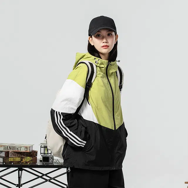 极限涡轮 潮流三条杆工装拼接撞色防晒舒适百搭休闲夹克外套 男女同款