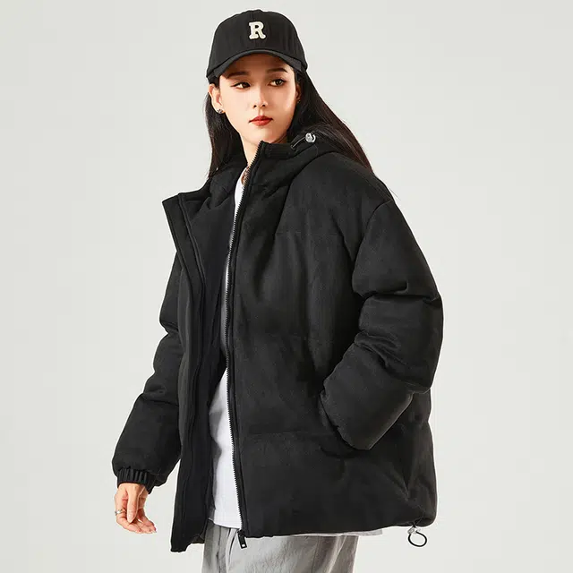 极限涡轮 美式复古街头时尚重磅连帽百搭防风加厚保暖面包服棉服 男女同款