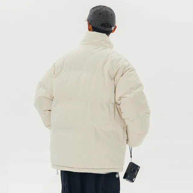 极限涡轮 纯色宽松灯芯绒立领保暖面包服舒适百搭厚款简约棉服 男女同款