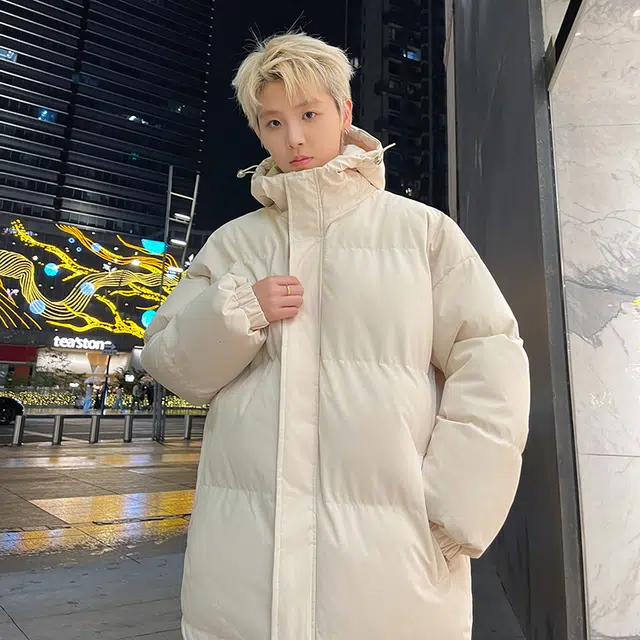 极限涡轮 纯色连帽面包服加厚保暖外套简约百搭棉服 男女同款