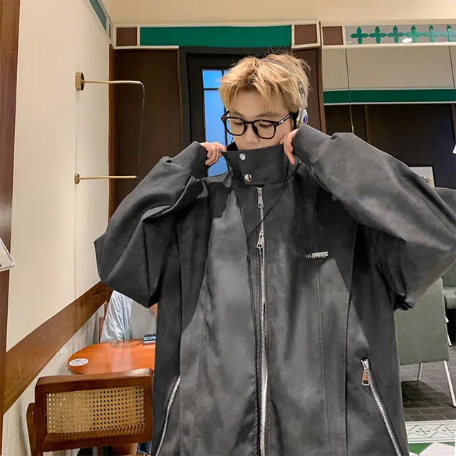 极限涡轮 美式简约加厚时尚潮流百搭立领棉服 男女同款