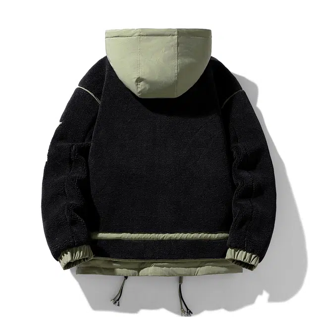 极限涡轮 羊羔毛撞色工装防风加绒加厚高品质棉服 男女同款