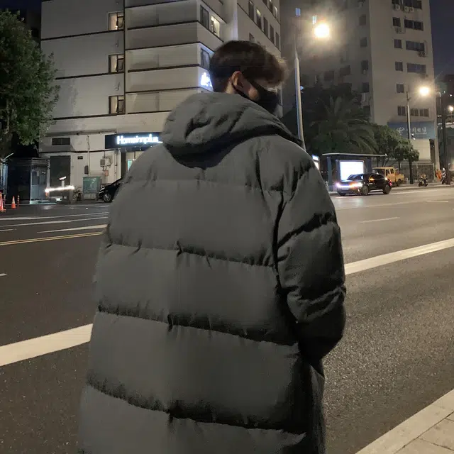 极限涡轮 连帽加厚保暖宽松棉服 男女同款 黑色
