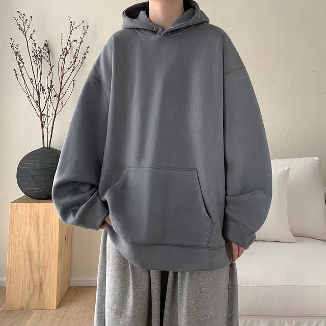 极限涡轮 重磅潮牌美式复古连帽麂皮纯色嘻哈街头休闲百搭卫衣 男女同款 黑色