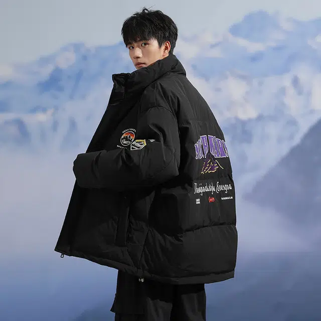 极限涡轮 美式简约工装舒适百搭宽松立领个性潮流棉服 男女同款