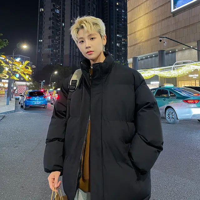 极限涡轮 纯色连帽面包服加厚保暖外套简约百搭棉服 男女同款