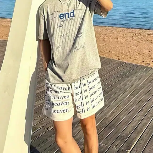 极限涡轮 美式字母满印抽绳网眼篮球运动健身裤休闲短裤 男女同款