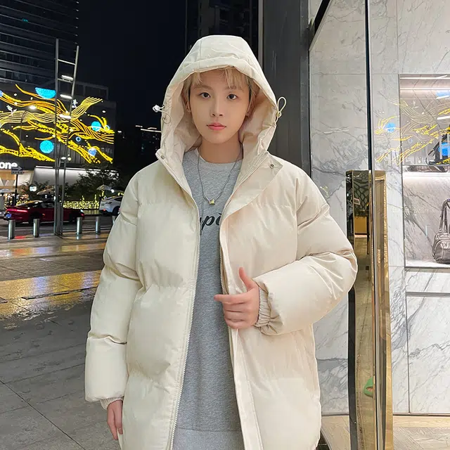 极限涡轮 纯色连帽面包服加厚保暖外套简约百搭棉服 男女同款
