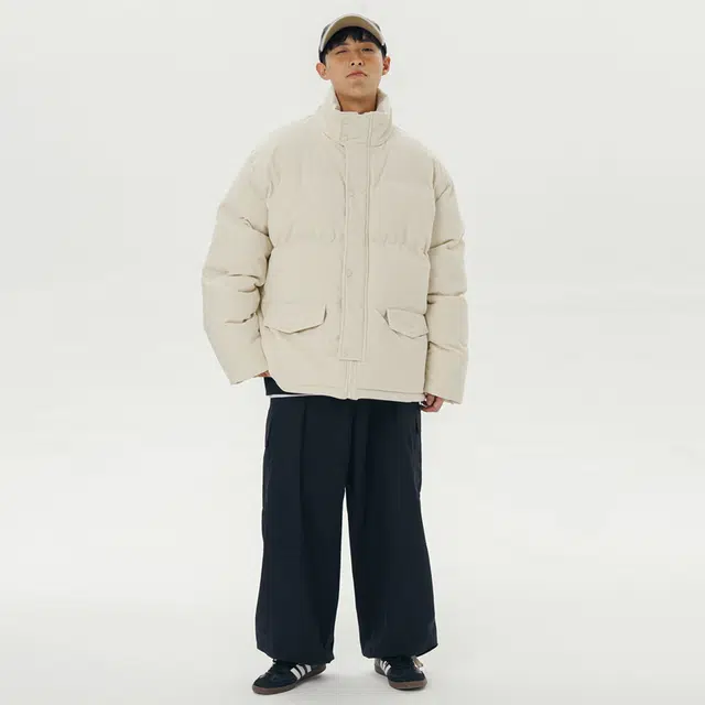 极限涡轮 纯色宽松灯芯绒立领保暖面包服舒适百搭厚款简约棉服 男女同款