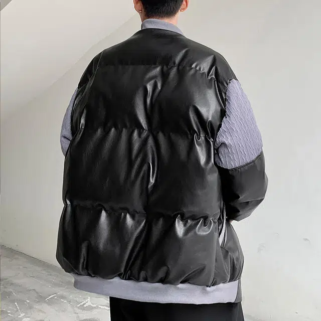 极限涡轮 港风毛线衣拼接休闲百搭面包服棉服 男女同款 黑色