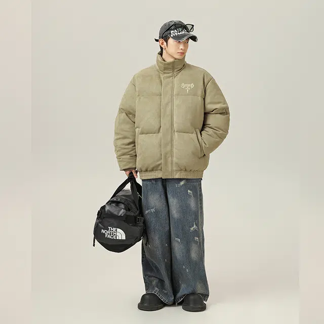 极限涡轮 美式复古个性哥特字母印花加厚保暖时尚休闲棉服 男女同款