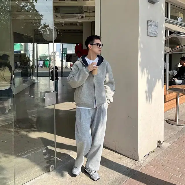 帝狼牛 美式复古重磅连帽开衫休闲百搭慵懒宽松风夹克 男女同款