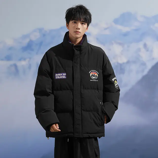 极限涡轮 美式简约工装舒适百搭宽松立领个性潮流棉服 男女同款