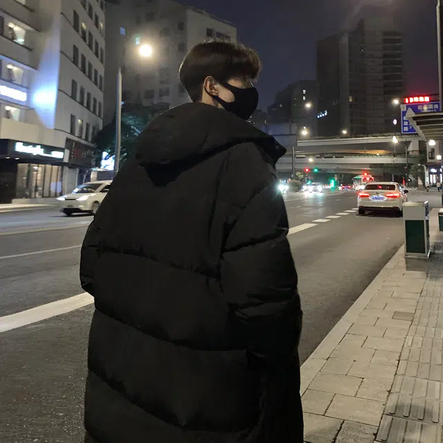 极限涡轮 连帽加厚保暖宽松棉服 男女同款 黑色