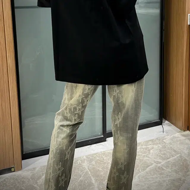 极限涡轮 美式高街星星水洗破洞乞丐裤复古街头潮痞帅休闲百搭小脚长裤牛仔裤 男女同款