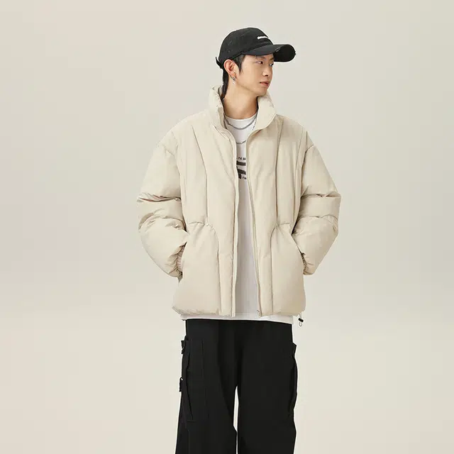 极限涡轮 美式分割立领防泼水潮牌加厚保暖面包服休闲百搭棉服 男女同款