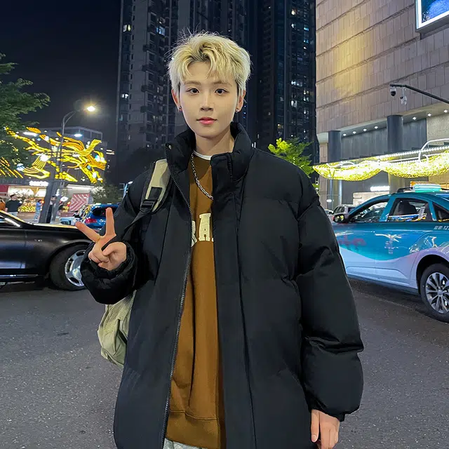 极限涡轮 纯色连帽面包服加厚保暖外套简约百搭棉服 男女同款