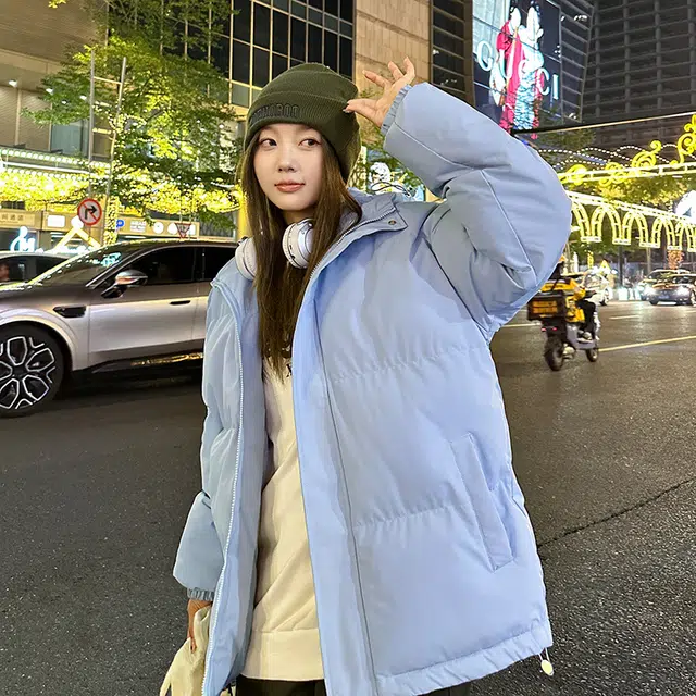 极限涡轮 纯色连帽面包服加厚保暖外套简约百搭棉服 男女同款
