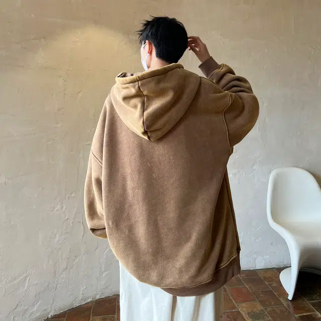 极限涡轮 美式字母印花重磅宽松水洗做旧时尚潮流卫衣 男女同款 卡其色