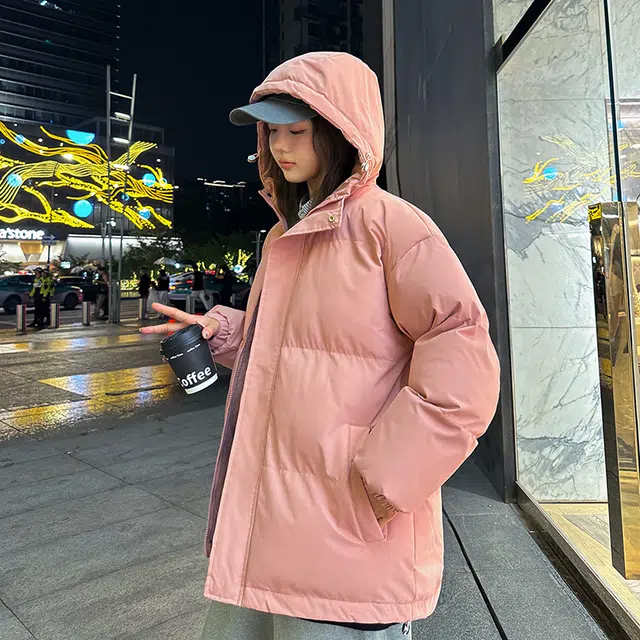 极限涡轮 纯色连帽面包服加厚保暖外套简约百搭棉服 男女同款