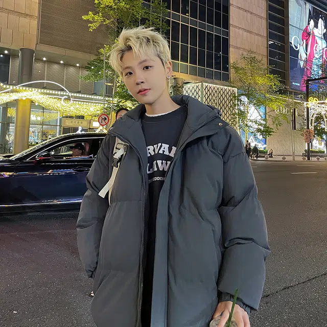 极限涡轮 纯色连帽面包服加厚保暖外套简约百搭棉服 男女同款