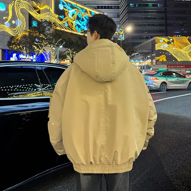 极限涡轮 港风堆堆袖加厚保暖宽松连帽帅气舒适时尚棉服 男女同款