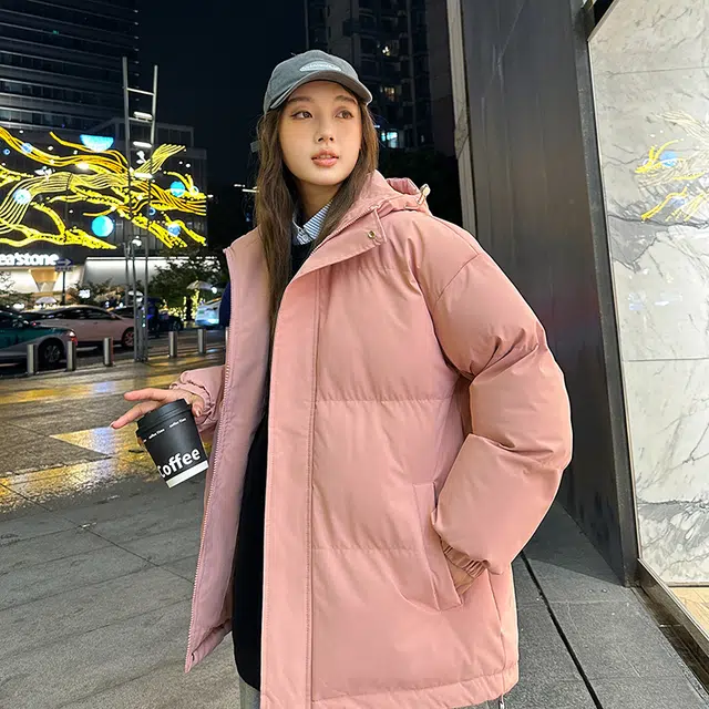 极限涡轮 纯色连帽面包服加厚保暖外套简约百搭棉服 男女同款