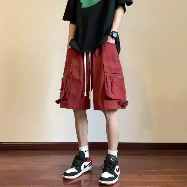 极限涡轮 美式街头工装潮牌机能运动痞帅宽松百搭潮五分休闲短裤 男女同款
